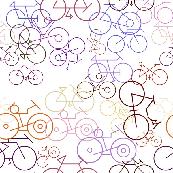 Esquema Sin Costuras Fondo Bicicleta Dibujado Mano Bueno Para Diseño — Vector de stock