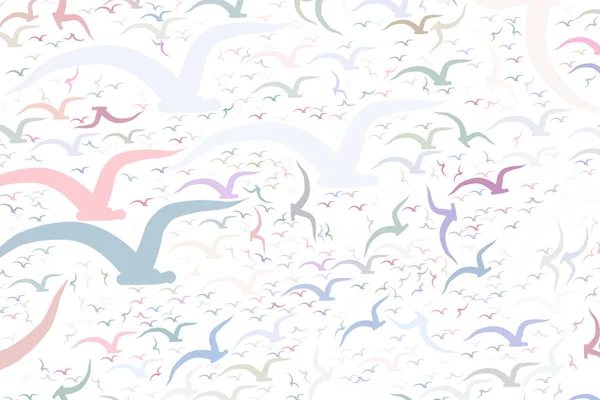Абстрактные Концептуально Нарисованные Вручную Летающие Птицы Хорошо Подходит Веб Страниц — стоковый вектор