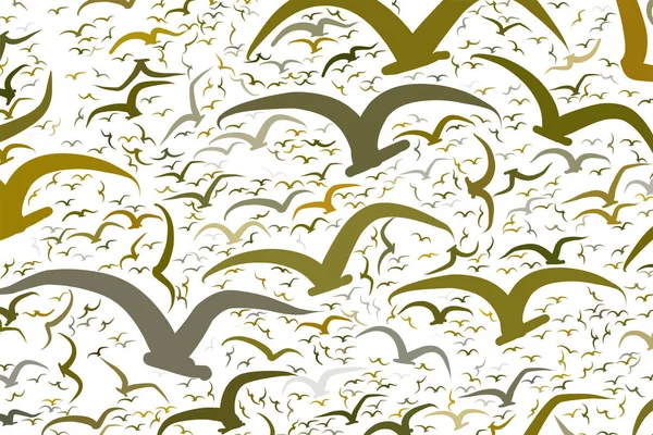 Фон Абстрактні Літаючі Птахи Намальовані Вручну Дизайну Векторний Стиль Мультфільму — стоковий вектор