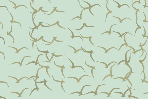 Ilustracje Ptaków Latających Streszczenie Tło Kreskówka Styl Wektor — Wektor stockowy
