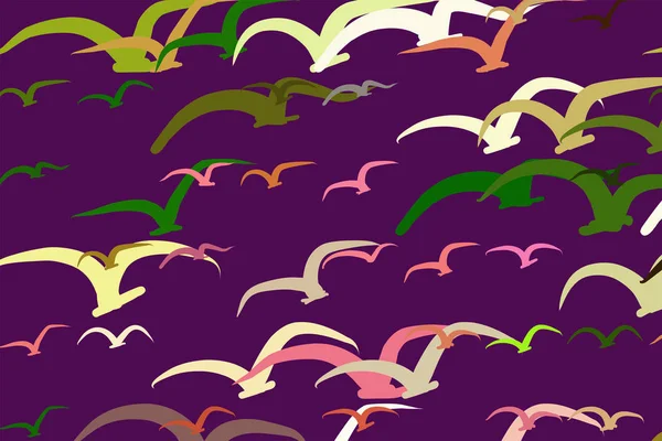 Ilustracje Ptaków Latających Dobre Dla Strony Sieci Web Tapety Projektowanie — Wektor stockowy