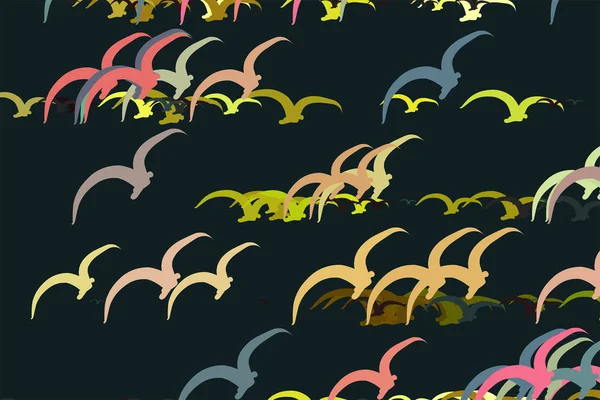 Абстрактні Літаючі Птахи Добре Підходить Веб Сторінки Шпалер Графічного Дизайну — стоковий вектор