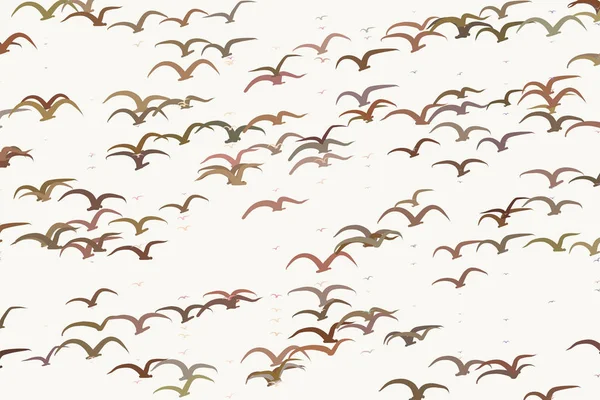 Konceptuální Pozadí Létající Ptáky Design Katalogu Nebo Textury Kreslený Styl — Stockový vektor