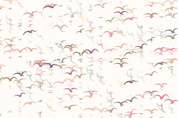 Абстрактний Фон Літаючих Птахів Генеративного Мистецтва Векторний Стиль Мультфільму — стоковий вектор