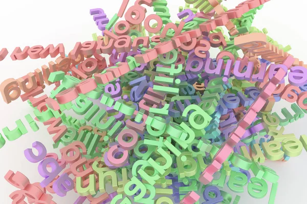 Colorful Rendering Information Overload Bunch Education Related Keywords Cgi Typography — Stock Photo, Image