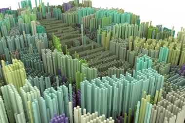Pazarlama anahtar sözcüğü. Blok, geometrik yapısı, şekli kompozisyon. Web sayfası, duvar kağıdı, grafik tasarım, katalog, doku veya arka plan için. Renkli 3d render.