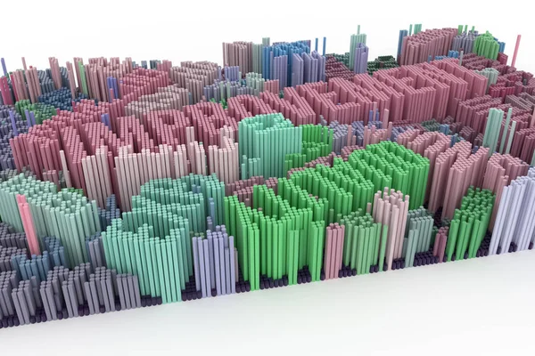 改善のキーワードです カラフルな レンダリング 図形構成 デザインのテクスチャや背景の幾何学的な構造のブロック — ストック写真