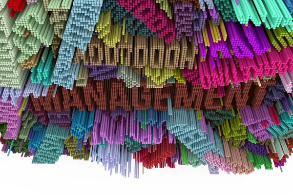 Stichwort Management Farbenfrohe Darstellung Geometrischer Strukturblock Illustrationen Der Formzusammensetzung Für — Stockfoto