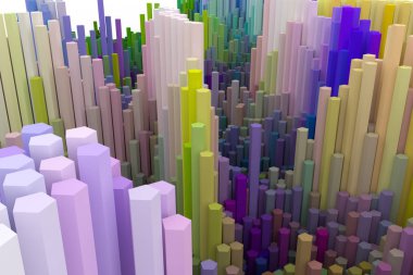 Arka plan soyut, geometrik yapısı blok şekil kompozisyon, tasarım ve grafik kaynak için. Renkli 3d render.