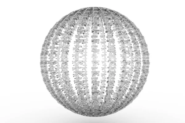 Esfera Planeta Composta Por Caracteres Monetários Tipografia Cgi Vidro Transparente — Fotografia de Stock