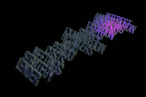Background abstract, motivation related keywords cloud CGI typography, for design & graphic resource. 3D rendering.