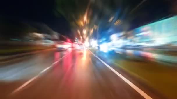 Tráfico Nocturno Time Lapse Con Efectos Futuristas Desenfoque Zoom Movimiento — Vídeo de stock