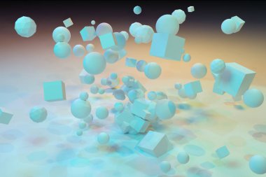 3D şekil soyut veya işleme, grafik tasarım arka planı için renk aydınlatma ayarı ile mesh.