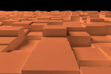 Renkli 3d render. Blok veya küp, geometrik yapısı, şekli kompozisyon. Web sayfası, duvar kağıdı, grafik tasarım, katalog, doku veya arka plan için.