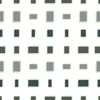 Sorunsuz soyut elle çizilmiş handphone veya mobilephone, grafik tasarım, katalog, tekstil veya doku baskı ve arka plan için sanatsal. Vektör resim.