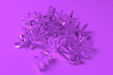 3D render. Anahtar kelimeler bulut, Evet ve Hayır, CGI tipografi. Web sayfası, duvar kağıdı, grafik tasarım, katalog, doku veya arka plan için.