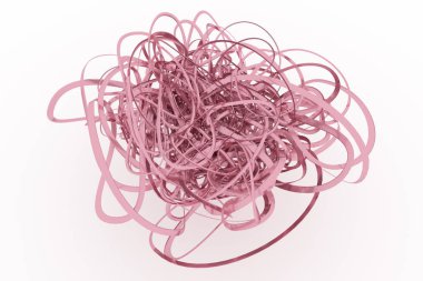 CGI kompozisyon, dağınık dize geometrik tasarım doku veya başlık arka plan için demet. Renkli 3d render.