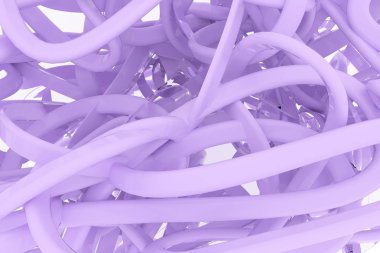 Dağınık dize, CGI kompozisyon geometrik, demet. Web sayfası, duvar kağıdı, grafik tasarım, katalog, doku veya arka plan için. Renkli 3d render.