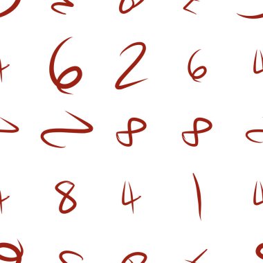 Sorunsuz numaraları elle çizilmiş, grafik tasarım için arka plan. Vektör resim.