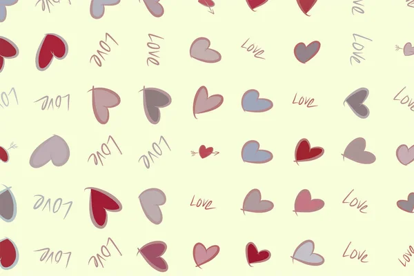 Textura Fondo Dibujado Mano Amor Abstracto Por Día San Valentín — Vector de stock