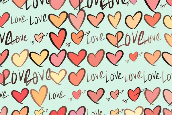 Miłość Walentynki Dzień Uroczystości Lub Rocznica Ilustracje Streszczenie Ręcznie Rysowane — Wektor stockowy