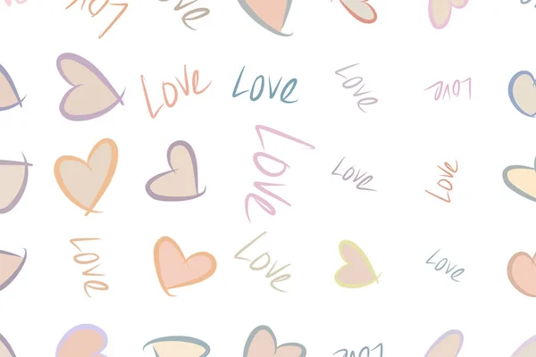 Liebe Zum Valentinstag Feiern Oder Jubiläums Illustrationen Hintergrund Abstrakte Handgezeichnete — Stockvektor