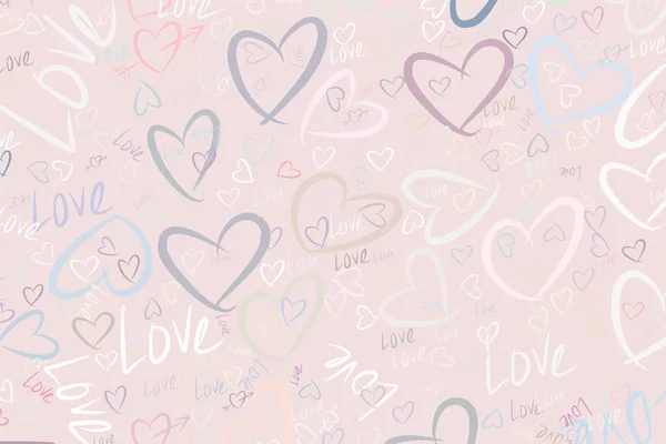 Fond Toile Fond Amour Pour Saint Valentin Célébrations Anniversaire Dessiné — Image vectorielle