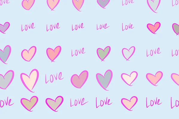 Fondo Abstracto Amor Por Día San Valentín Celebraciones Aniversario Dibujado — Vector de stock