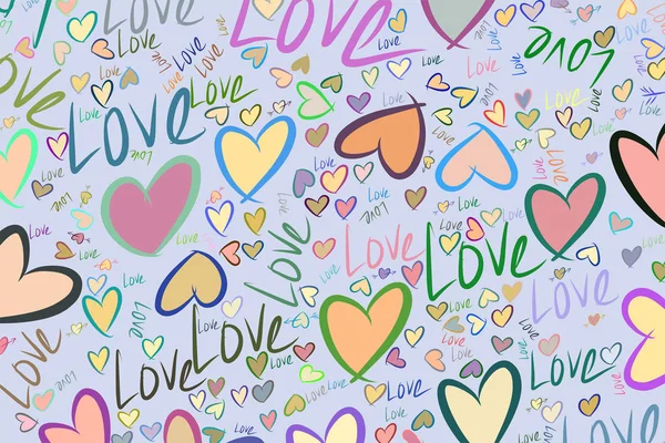 Sevgililer günü, kutlamalar veya yıldönümü, elle çizilmiş için tasarım, grafik kaynak arka plan soyut aşkına. Vektör resim.