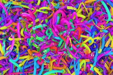 Dekoratif, illüstrasyonlar CGI kompozisyon, dağınık dizeleri sanal