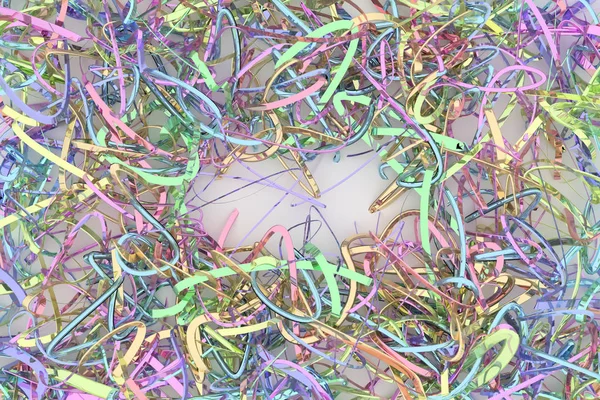 Soyut CGI kompozisyon, dağınık dizeleri sanal backd arka plan