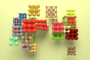 Sanal geometrik, molekül tarzı concepture, squar arası kilitli