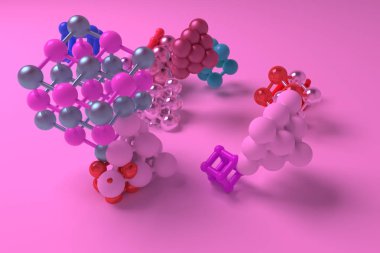 Molekül için concepture, arası kilitli kare ya da piramitler, stil 