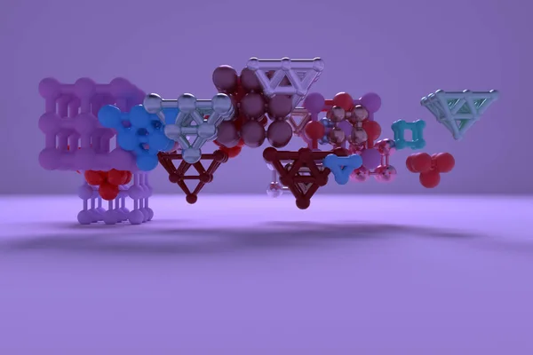 Absztrakt virtuális geometriai, molekula stílus concepture közötti zár — Stock Fotó