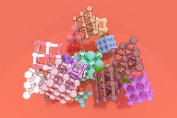 Virtuális geometriai, molekula stílus concepture, közötti zárt tér — Stock Fotó
