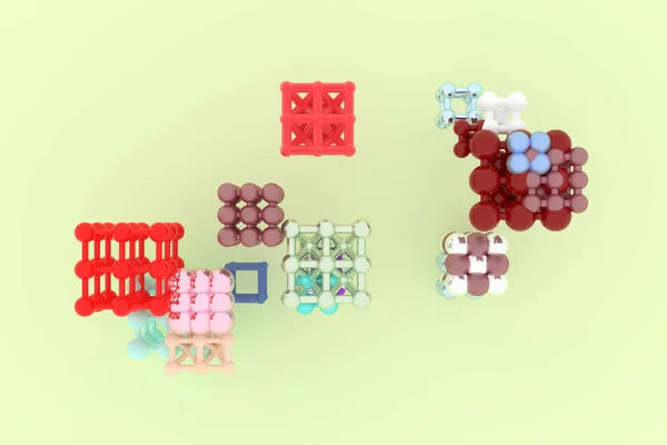 分子スタイル concepture は、正方形またはピラミッド間ロックされています。G — ストック写真