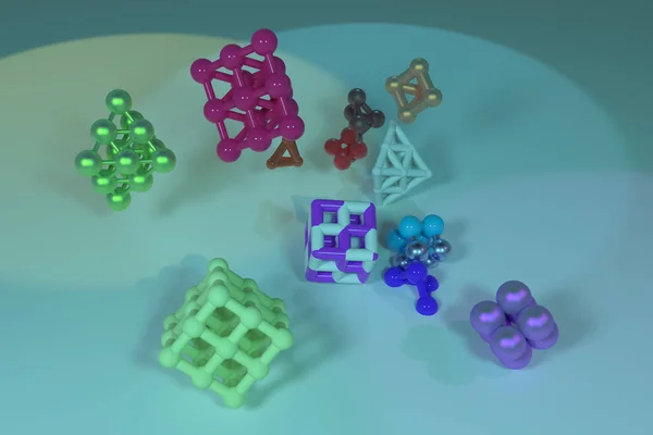 Virtual geométrica, conceito de estilo de molécula, quadrado intertravado — Fotografia de Stock