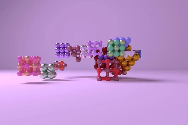 Concepção do estilo da molécula, quadrado intertravado ou pirâmides, para — Fotografia de Stock