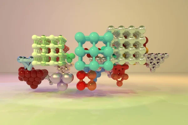 Virtual geométrica, conceito de estilo de molécula, quadrado intertravado — Fotografia de Stock
