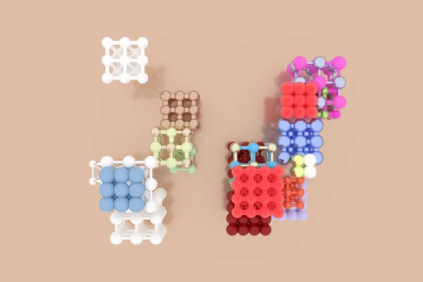 抽象仮想幾何学的、分子スタイル concepture インター ロック — ストック写真