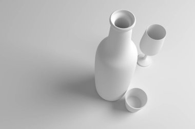 Konsepte natürmort, şişe ve cam, tasarım dokusu ve geri