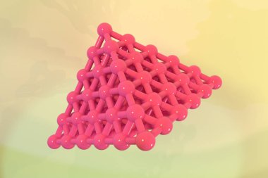 Küre geometrik, molekül tarzı kavramsal, kilitli pyrami