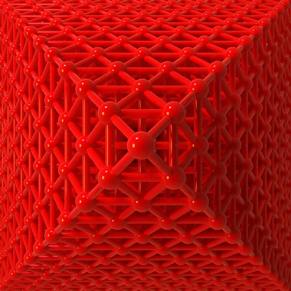 Kugel geometrisch, Konzept im Molekülstil, ineinander verschlungene Pyramiden — Stockfoto