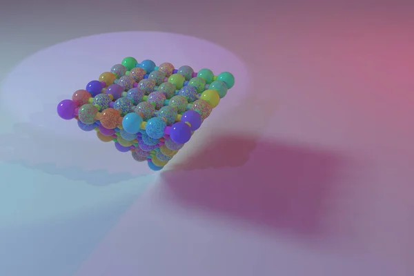 Küre geometrik, molekül tarzı kavramsal, kilitli pyrami