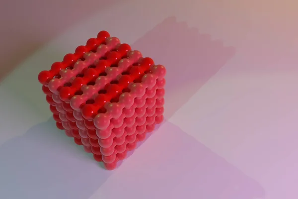 CGI geométrico, concepto de estilo de molécula, cuadrado entrelazado fo — Foto de Stock