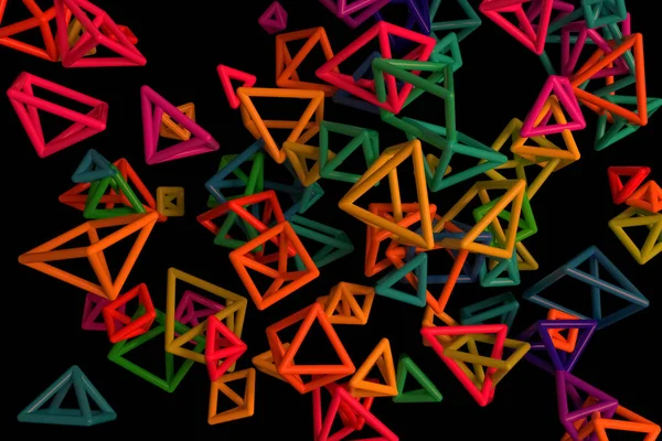 Bündel von Dreieck oder Quadrat, fliegend, ineinander verschlungen, für Design te — Stockfoto