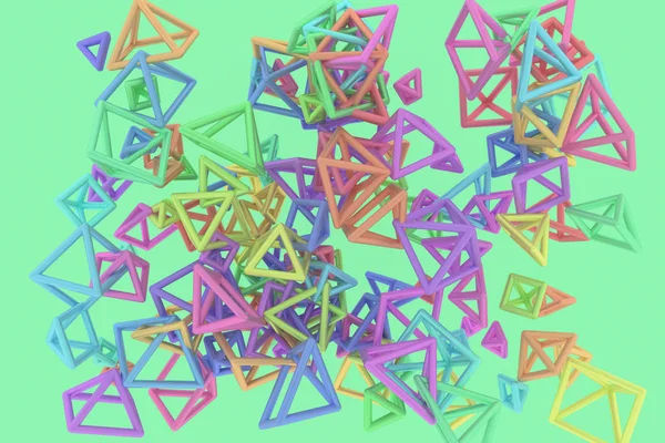 抽象概念几何，三角形或方形飞入 — 图库照片