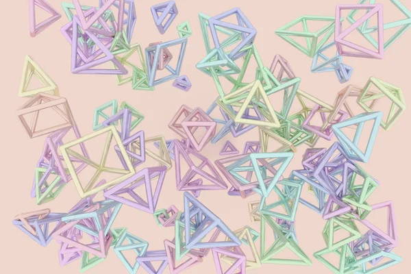 Bündel von Dreieck oder Quadrat, fliegend, ineinander verschlungen, für Design te — Stockfoto