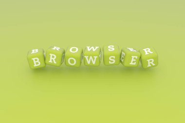 Tarayıcı bilgisayar Ict anahtar kelime. Web sayfası, grafik tasarım, metin için