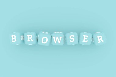 Tarayıcı bilgisayar Ict anahtar kelime. Web sayfası, grafik tasarım, metin için